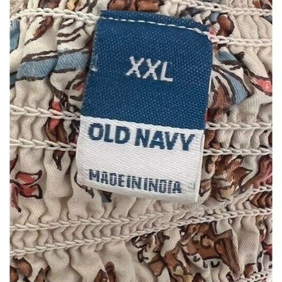 Old Navy Fit Flare Sleeveless Cotton-Poplin Smocked-Bodice Dress 2X Boho Beachy - Picture 8 of 9